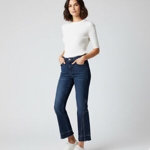 Liverpool “Hannah Hi-Rise Crop Flare” Jeans in Dark Blue
